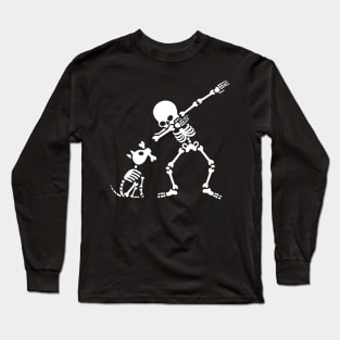 Dab dabbing skeleton Pet Dog Bone Long Sleeve T-Shirt